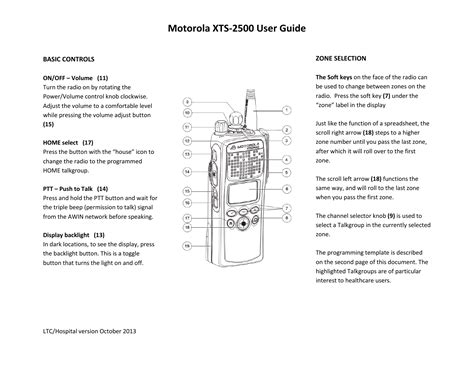 Motorola Xts 2500 User Guide Manualzz