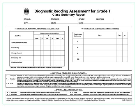 Scholastic Testing Service Inc Diagnostic Reading Assessment