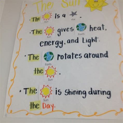 Sun Anchor Chart Kindergarten Anchor Charts Science Anchor Charts