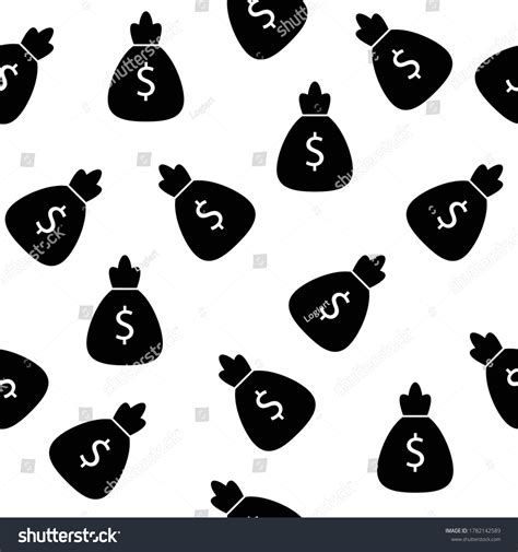 Money Bag Silhouette Seamless Pattern Wallpaper Stock Vector (Royalty ...