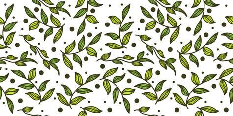 Green Leaf Pattern. Seamless Floral Pattern with Hand Drawn Style for Fashion, Wallpaper ...