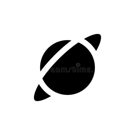 Planet With Ring Black Glyph Ui Icon Stock Vector Illustration Of