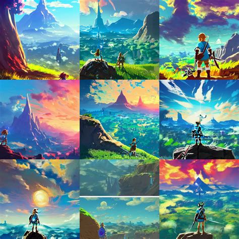 Beautiful Breath Of The Wild Landscape Colorful Stable Diffusion