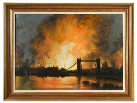 The Blitz Over Tower Bridge St Pauls And The Thames London By Wilfred