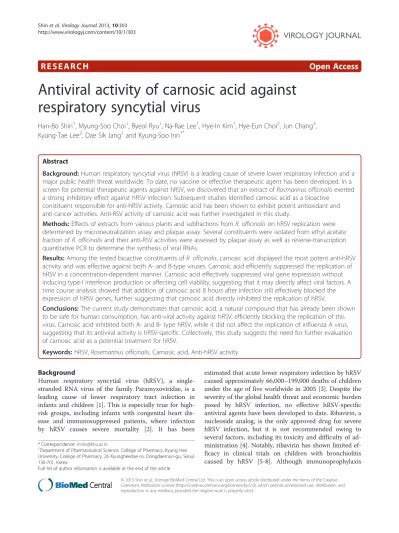 Pdf Human Metapneumovirus Respiratory Syncytial Virus