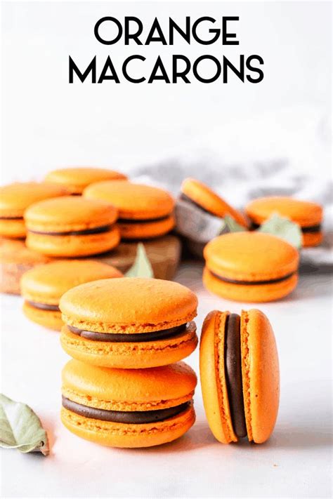 Orange Macarons Recipe Macaroon Recipes Macarons Macaron Recipe