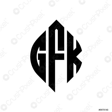 GFK circle letter logo design with circle and ellipse shape - stock ...