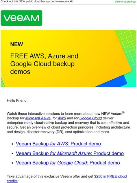 Veeam Performance Marketing Program NEW AWS Azure And Google Cloud