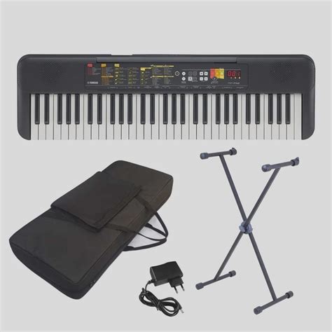 Kit Teclado Arranjador Yamaha Psr F52 61 Teclas Suporte E Capa