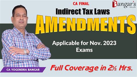 Indirect Tax Laws Amendments English Applicable For Ca Nov