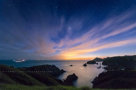 残照と星空の奥石廊海岸｜伊豆の海景・風景写真 Ttp