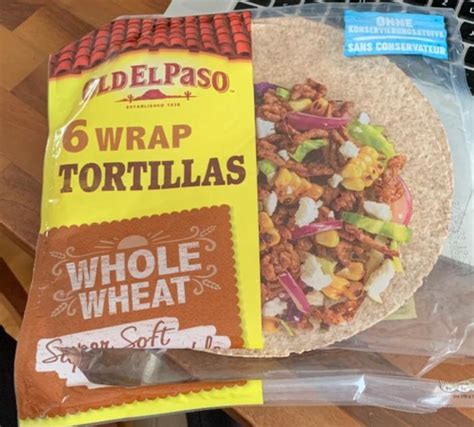 6 Wrap Tortillas Whole Weat Old El Paso kalórie kJ a nutričné