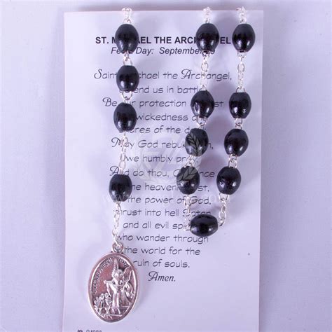 St Michael Chaplet Rosary | Black Beads | 5886CP - F.C. Ziegler Company