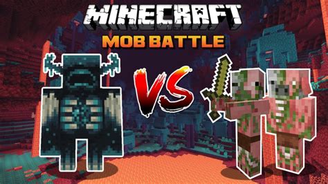 MINECRAFT WARDEN VS ZOMBIFIED PIGLIN PIGMAN MOB BATTLES YouTube