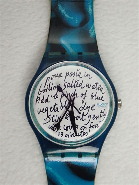 Vtg Swatch Watch Art Blue Pasta By Miralda Limited Ed Gg W New