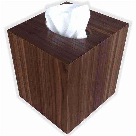 Tissue Box Cover American Walnut Wood Cube Square Size Holder The