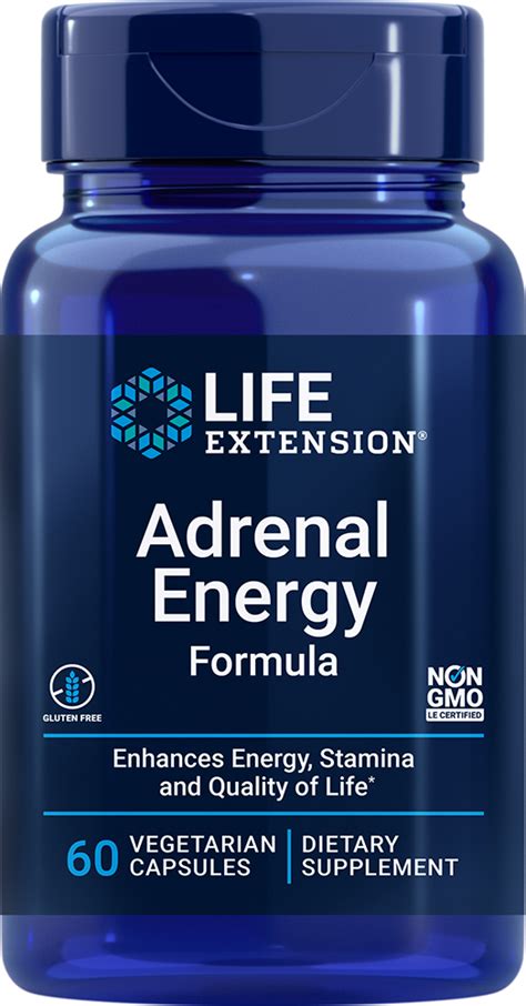 Adrenal Energy Formula 60 Vegetarian Capsules Life Extension