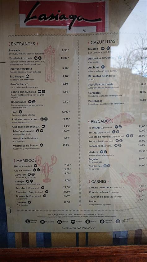 Carta Del Restaurante La Bodeguilla Lanciego Vitoria Gasteiz