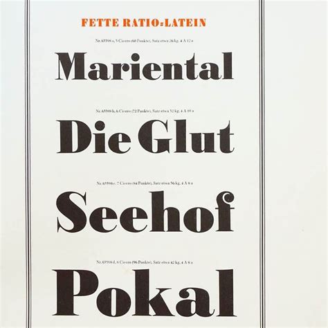 Fette Ratio Latein By F W Kleukens For D Stempel Typespecimen