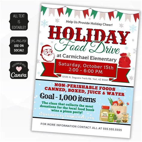 Holiday Food Drive Flyer Simple Desert Designs