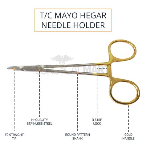 TC Mayo Hegar Needle Holder Driver 8" Cross Serrated | Surgical Mart