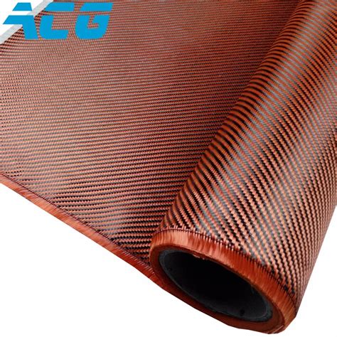 Orang Kevlar Orange Carbon Fiber Cloth Hybrid Fabric 200gsm Plain Twill Weave 10 Meters Lot In