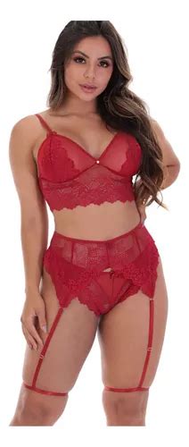 Conjunto Sensual Tule Cinta Liga Suti E Calcinha Sexy Luxo Mercadolivre