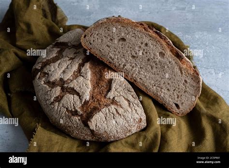 Homemade Freshly Baked Country Bread Made From Wheat And Whole Grain