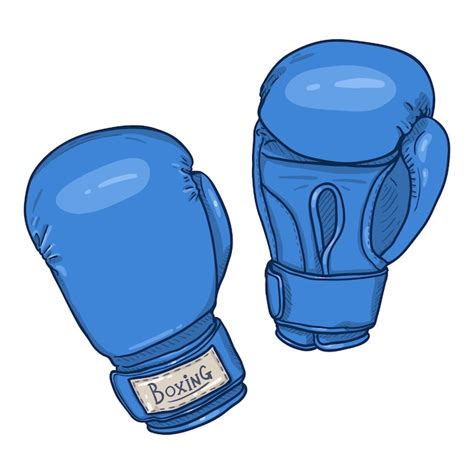 Guantes De Boxeo Azul De Dibujos Animados De Vector Vector Premium