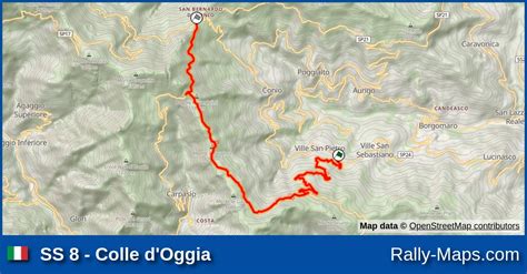 SS 8 Colle D Oggia Stage Map Sanremo Rally Storico 2001 Rally