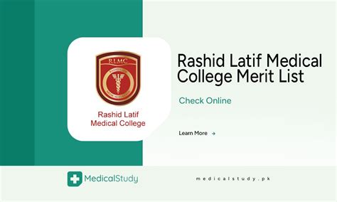 Rashid Latif Medical College Merit List Rmlc Mbbs Bds