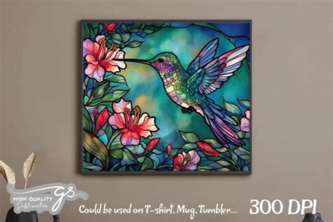 Hummingbird Stained Glass Background Graphic By Glamousita Sublimation