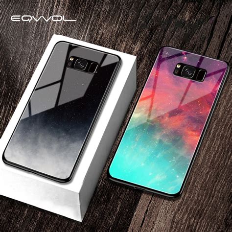 Eqvvol Tempered Glass Space Phone Case For Samsung Galaxy Note 8 9 S8