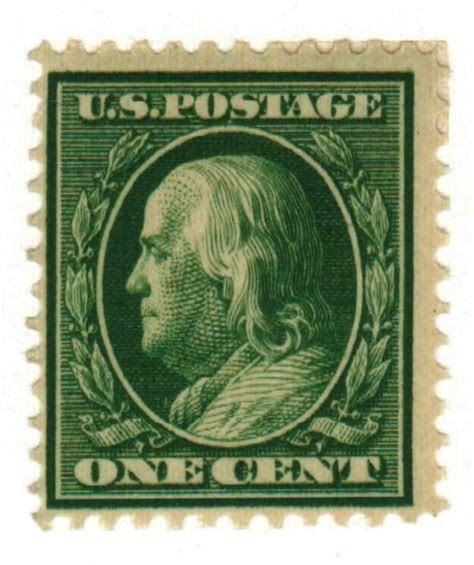 Benjamin Franklin 1 Cent Green Seal Stamp Etsy