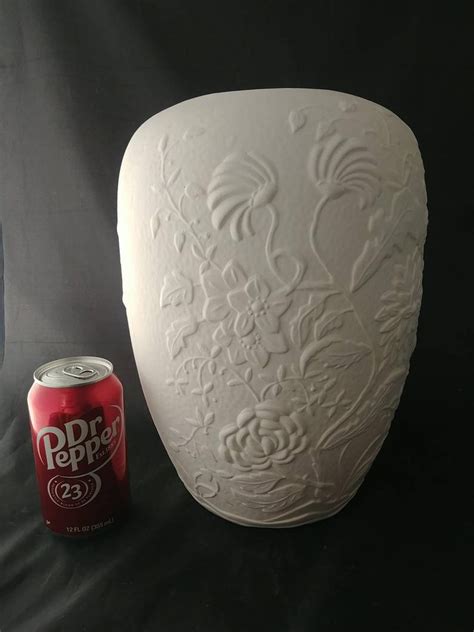 Ready To Paint Ceramic Bisque Ornate Large Flowers Vase From Etsy