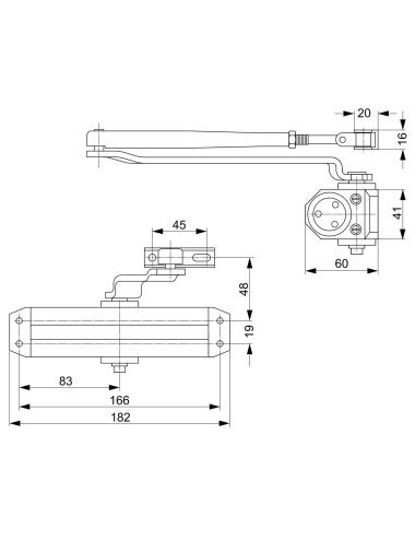 samozamykacz Assa Abloy DC110 z ramieniem brązowy RAL 8014