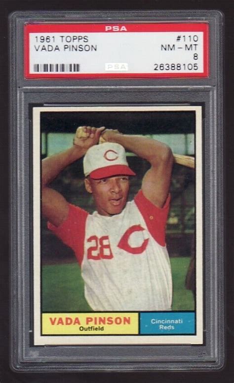 Topps Vada Pinson Psa Near Mint Mint Cincinnati Reds Ebay