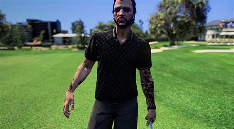 MP Male Black Gucci Polo Shirt SP FiveM GTA5 Mods