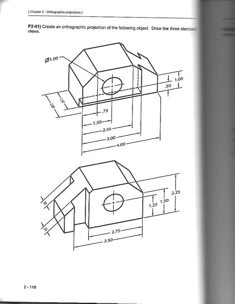 SOLVED Create An Orthographic Projection Of The Following Object Draw