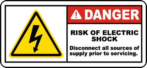 Danger Risk of Electric Shock Label - Save 10% Instantly