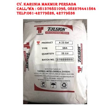 Jual Resin Anion Tulsion A Sumatera Utara Cv Karunia Makmur