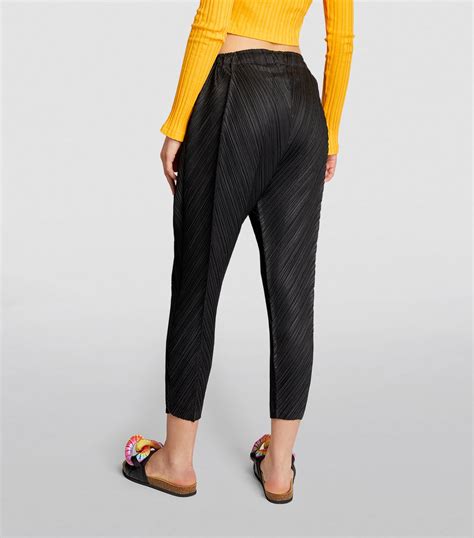 Pleats Please Issey Miyake Black Thicker Bottoms Tapered Trousers