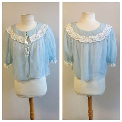 Vintage Lingerie 1960 S Vintage Light Blue Bed Jacke Gem