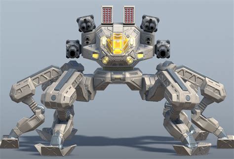 3D Model Crawler BattleMech VR AR Low Poly CGTrader