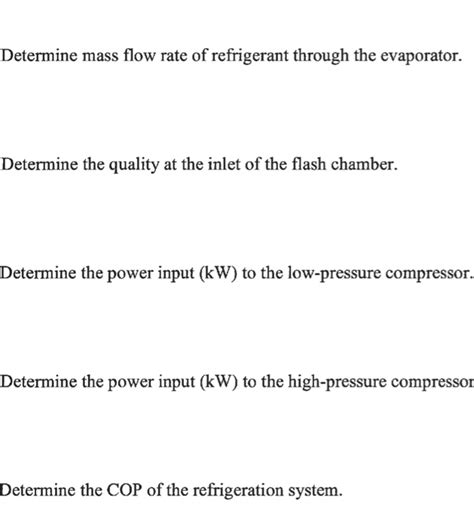 Solved Determine Mass Flow Rate Of Refrigerant Through The