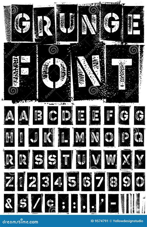 Grunge Font. Vector Alphabet With Split Effect Letters | CartoonDealer ...