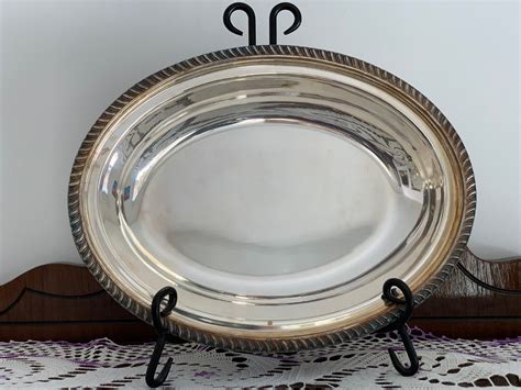 Wm Rogers Silver Plated Oval Serving Dish Casserole Dish Holder Etsy