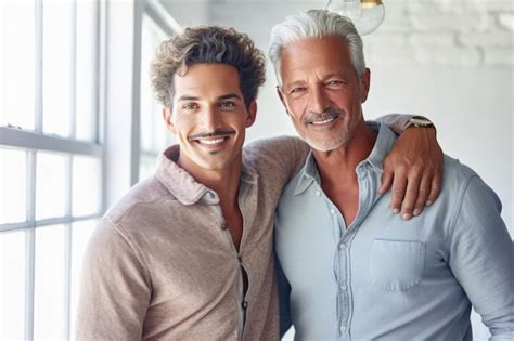 Premium Ai Image Handsome Gay Homosexual Couple Portrait Two Smiling Happy Men
