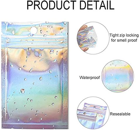 100 Pieces Resealable Smell Proof Bags Foil Pouch Bag Flat Ziplock Bag