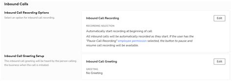 Call Recording Settings for Basic Phone Integration